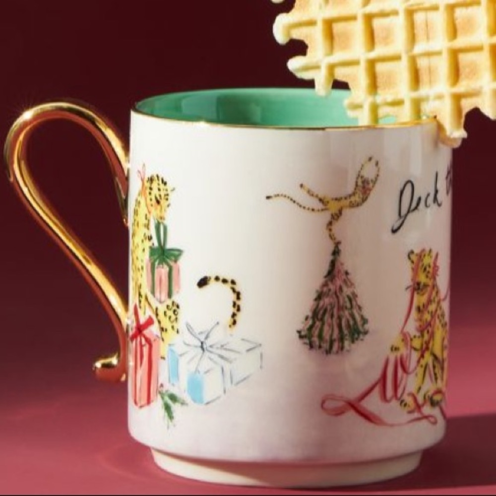 Anthropologie Leopard Mug